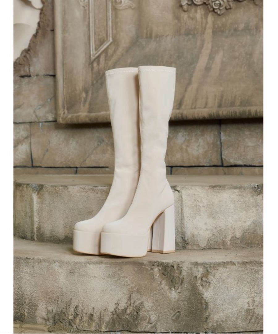 【今期】Darich ウルトラストレッチロングブーツ アイボリー L