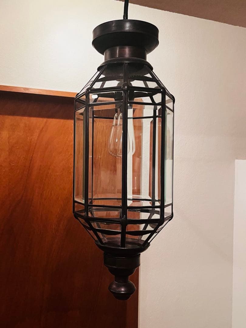 真鍮　ガラスペンダントライト ランプシェード 天井照明器具