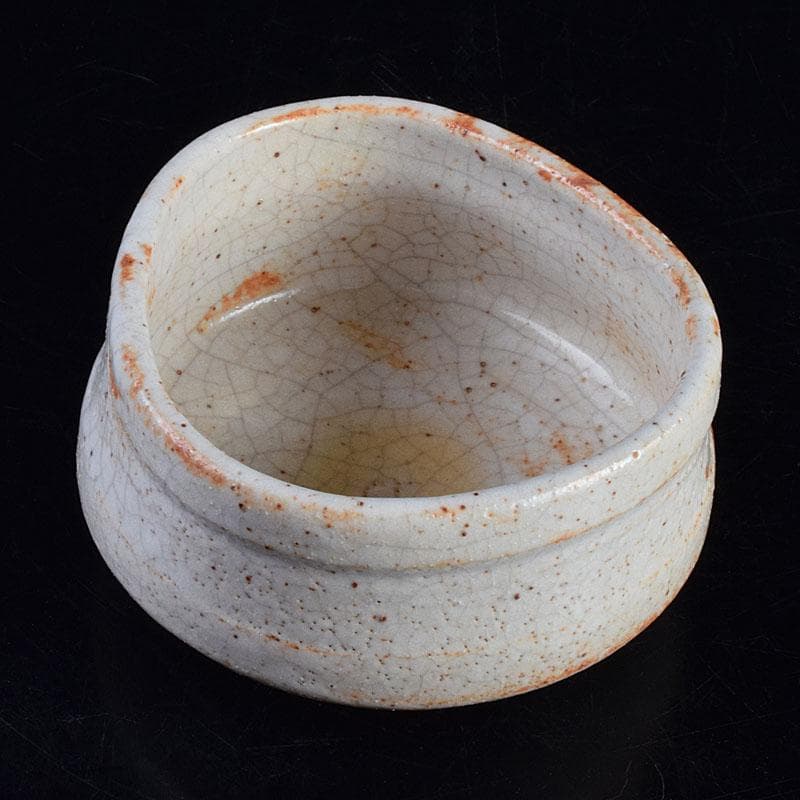 りん　茶道具　志野焼　人間国宝　荒川豊蔵作　沓茶碗　時代箱　V　R9380