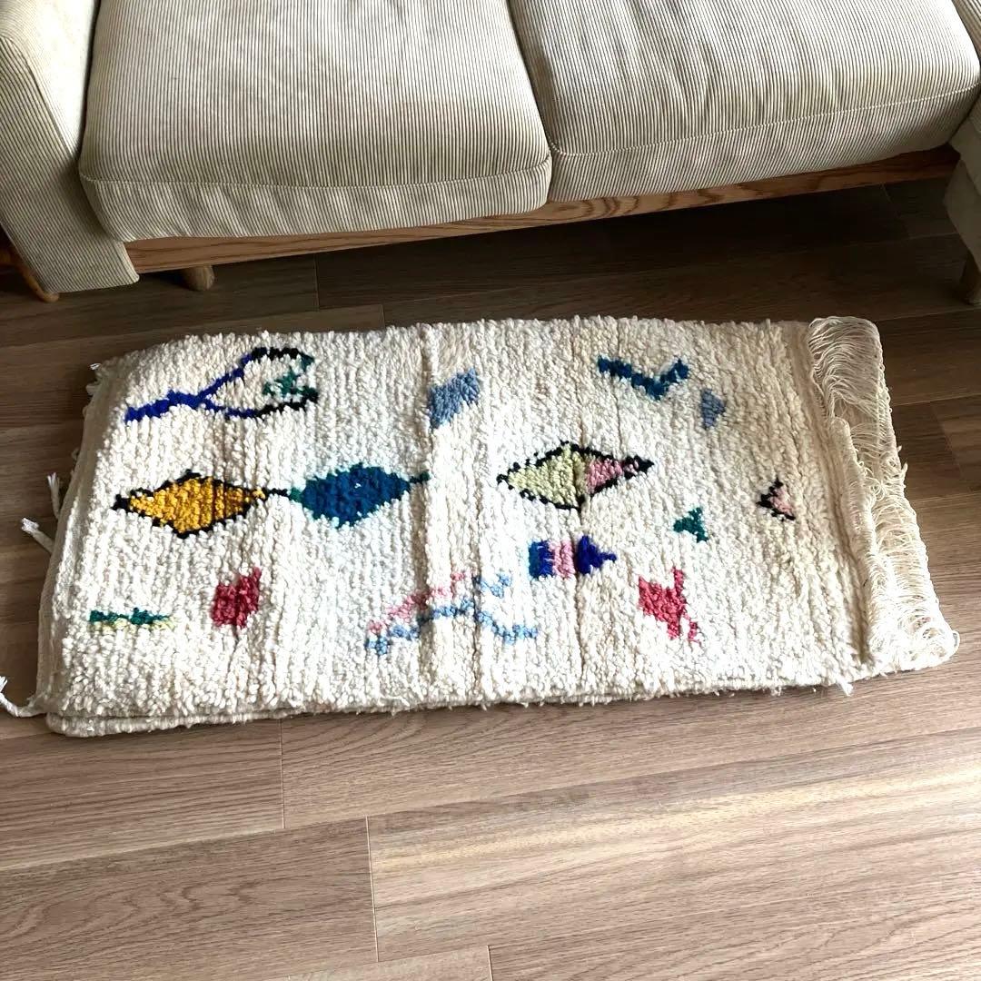 モロッコ　ラグ　アジラル　カラフル　2点