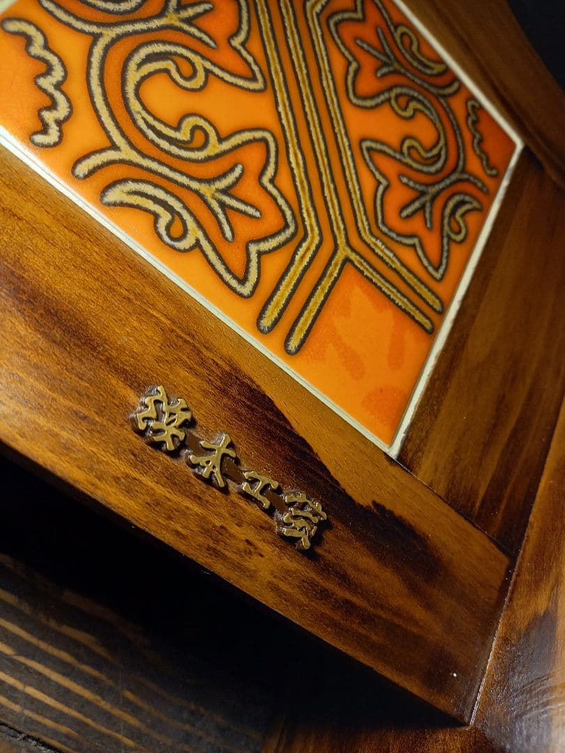 希少　浜本工芸　ヴィンテージ　タイル張り　木製　ブックスタンド