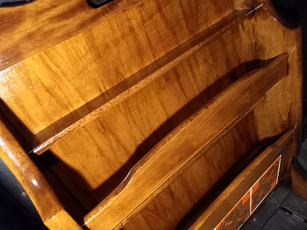 希少　浜本工芸　ヴィンテージ　タイル張り　木製　ブックスタンド