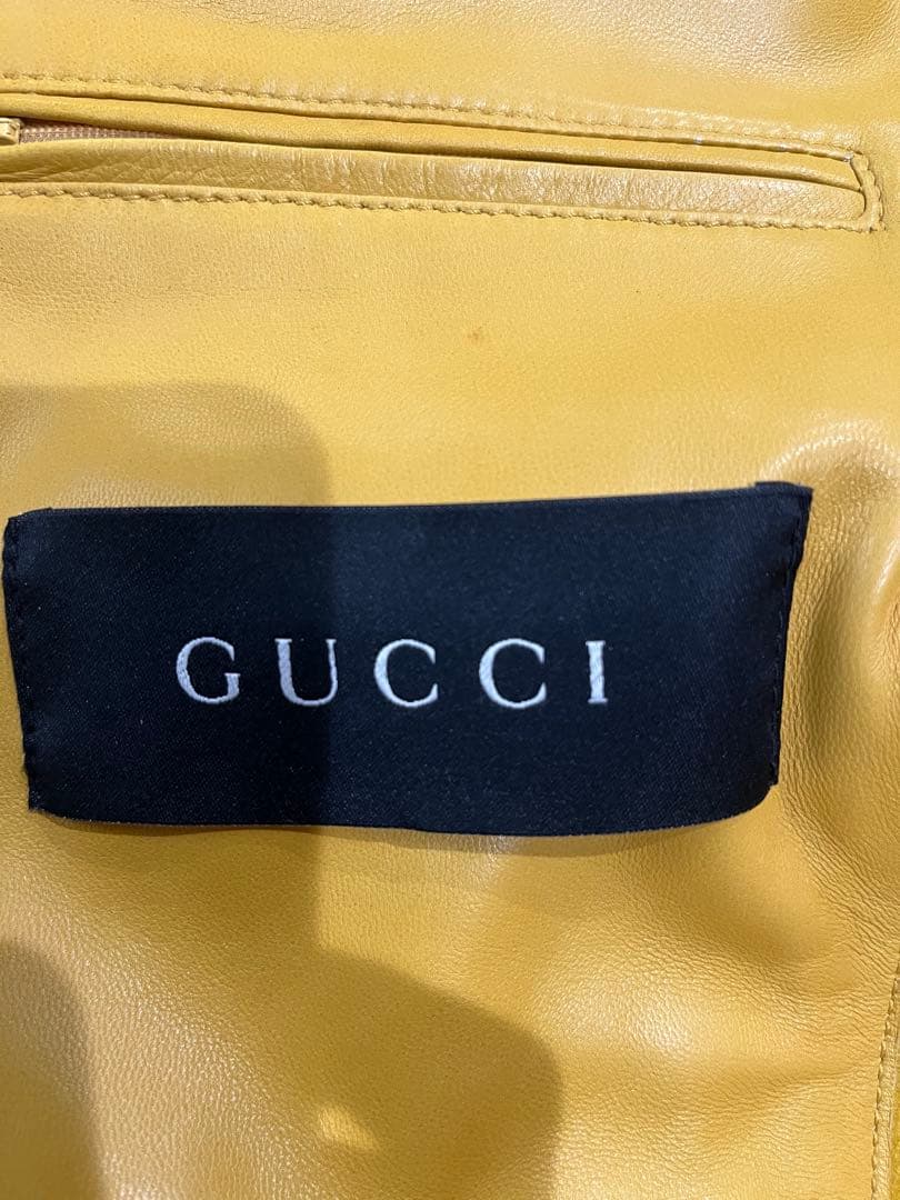 レ*求様 GUCCI レザーベスト黄色　サイズ表記48