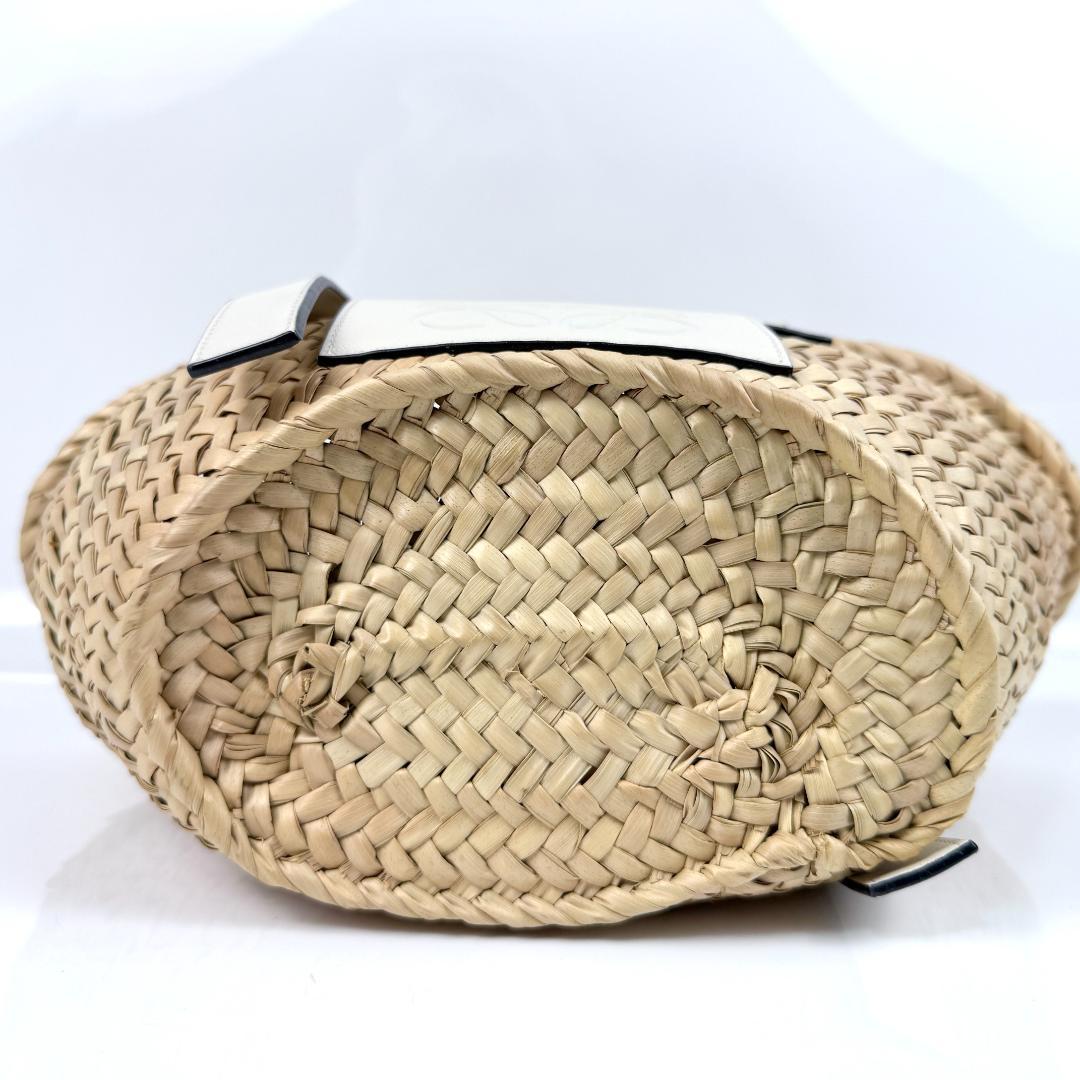 美品 LOEWE ロエベ カゴバッグ 白 ホワイト スモール バスケットバッグ