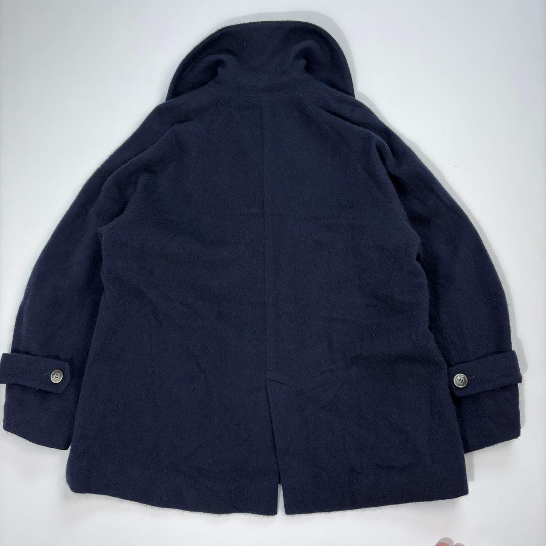 ココディール アルパカ混ウール ピーコート ダブルブレスト オーバーサイズ 紺