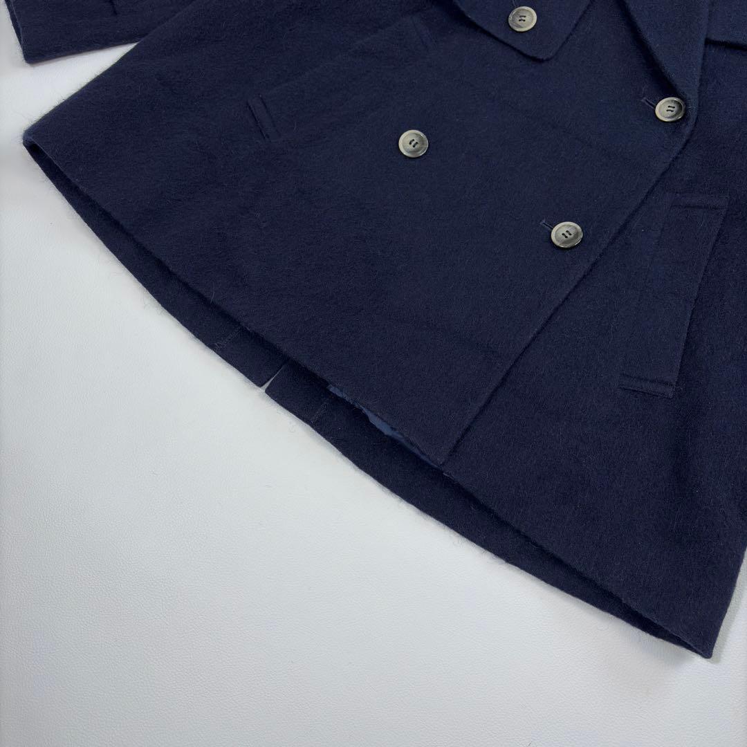 ココディール アルパカ混ウール ピーコート ダブルブレスト オーバーサイズ 紺