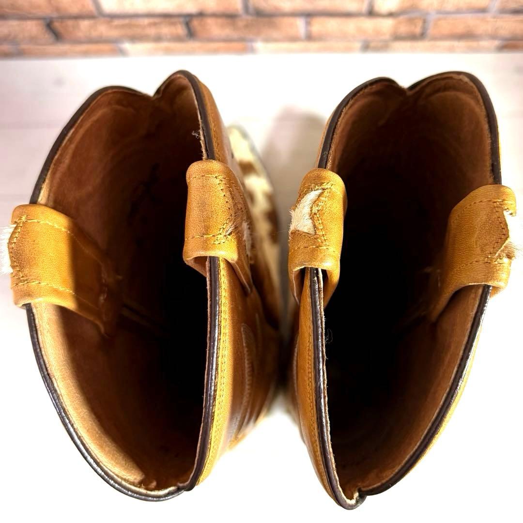 美品■RANCHO■ウエスタンブーツ✨タンレザー カウハイド コンビ カウボーイ