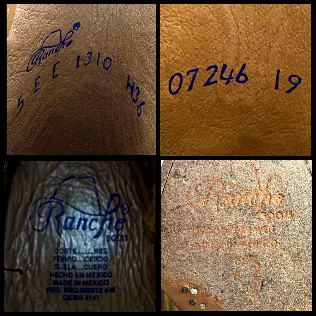 美品■RANCHO■ウエスタンブーツ✨タンレザー カウハイド コンビ カウボーイ