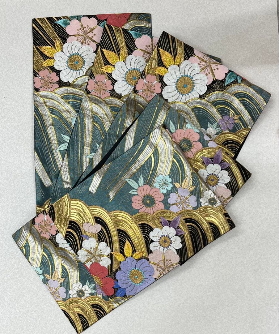 振り袖　フルセット　全通袋帯　別誂長襦袢　成人式　金彩加工　刺繍入り　739