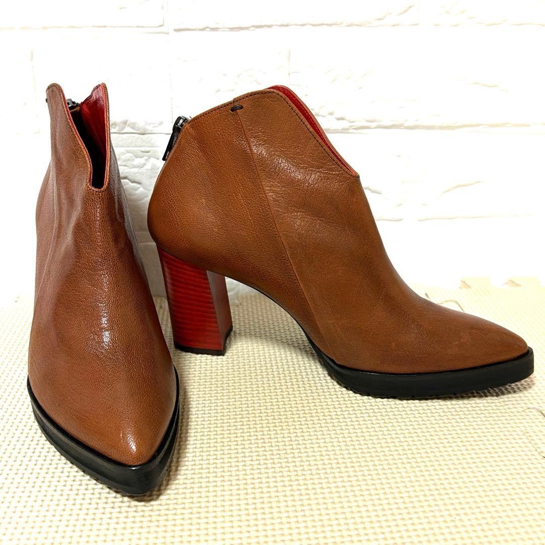 【未使用級】MANA マナ ショートブーツ チャンキーブーツ バックジップ 38