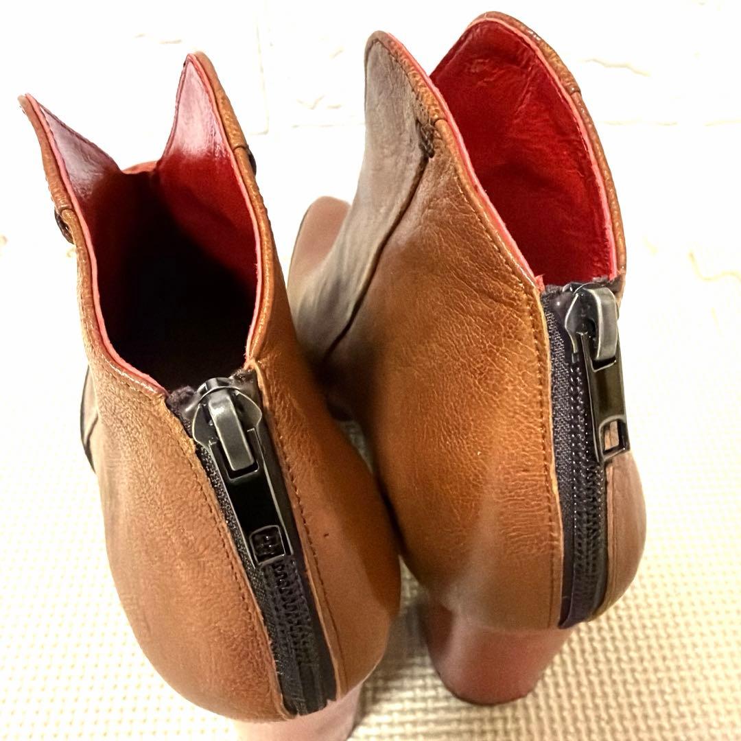 【未使用級】MANA マナ ショートブーツ チャンキーブーツ バックジップ 38