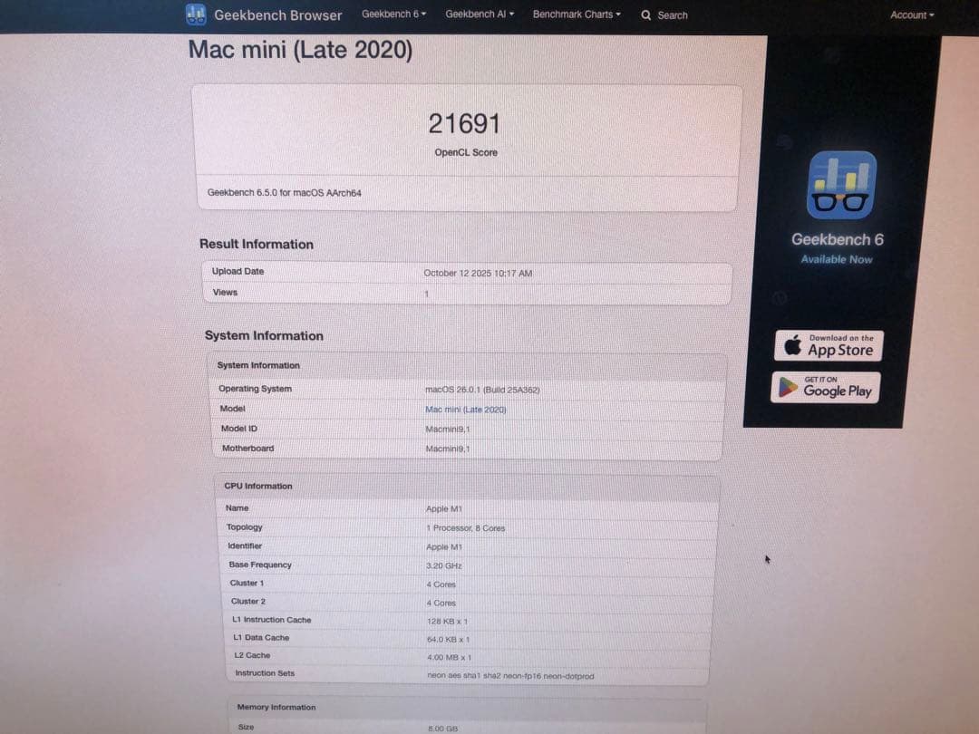 Macデスクトップ Apple Mac mini 2020 M1 8G,256G