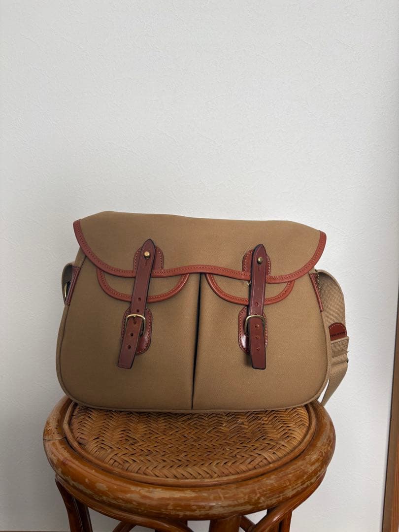 ベージュ キャンバス ショルダーバッグ