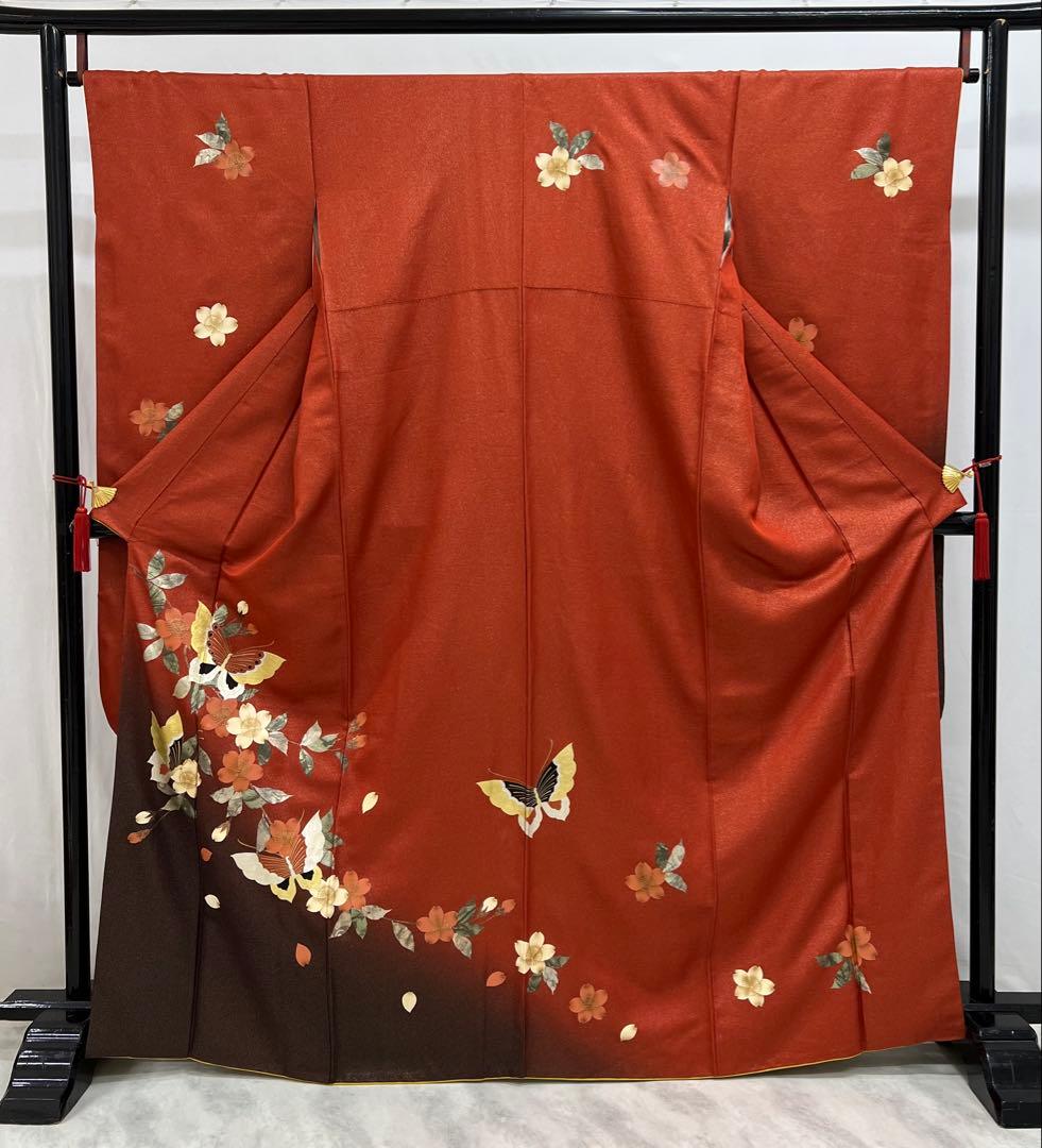 振り袖　フルセット　長襦袢付　成人式　金彩加工　ラメ入り　焼箔　長尺袋帯　712