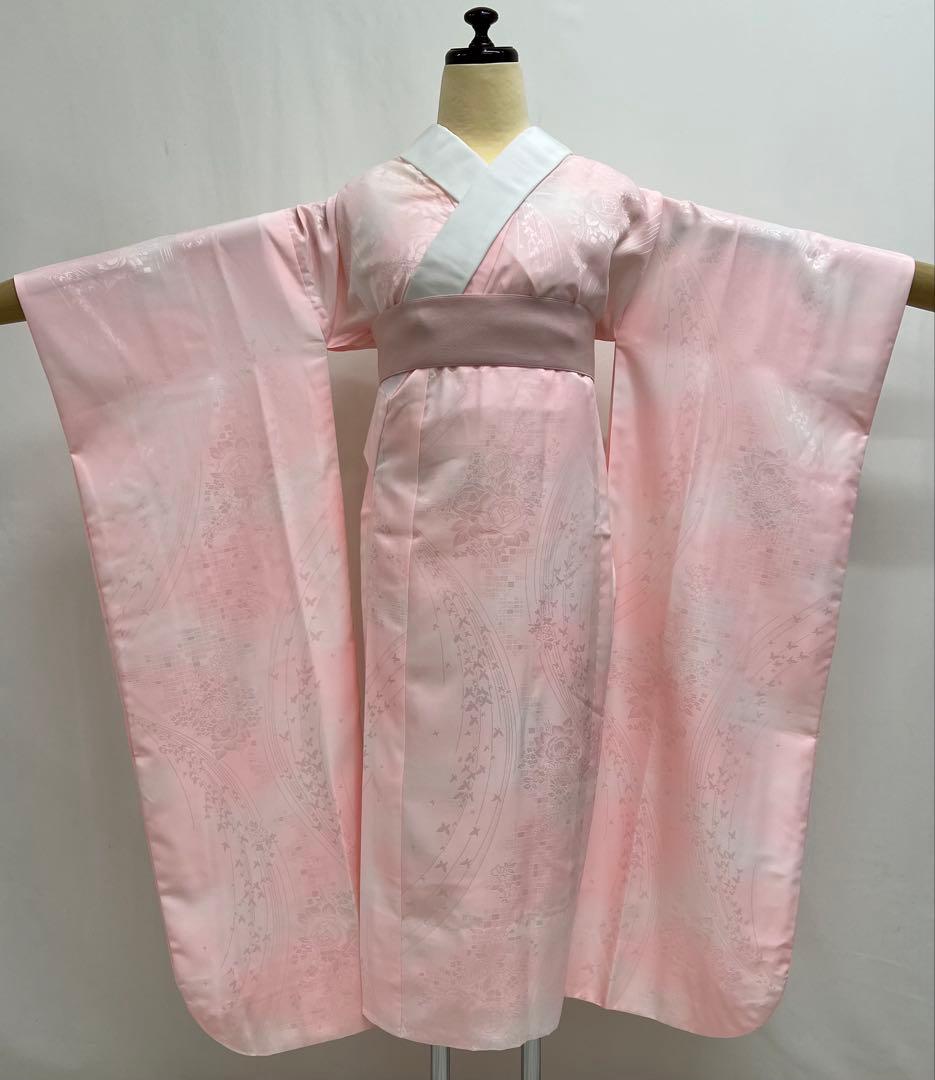 振り袖　フルセット　長襦袢付　成人式　金彩加工　ラメ入り　焼箔　長尺袋帯　712