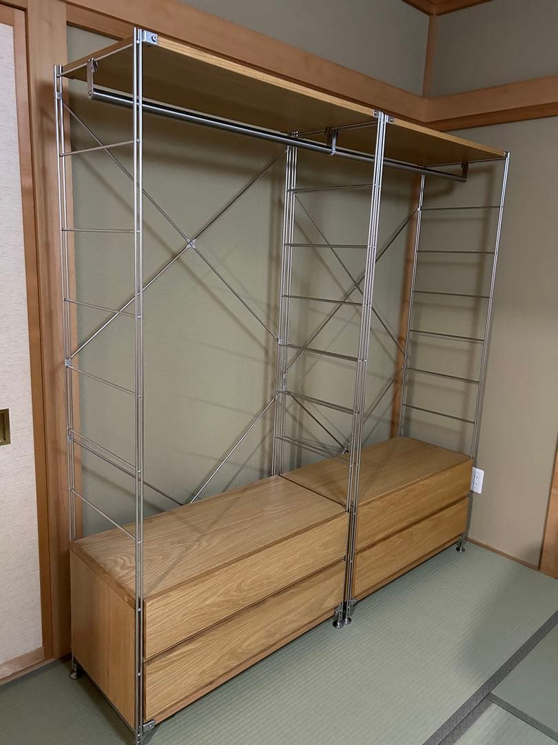 LOLO　無印 ステンレスユニットシェルフ•ワードローブセット　1