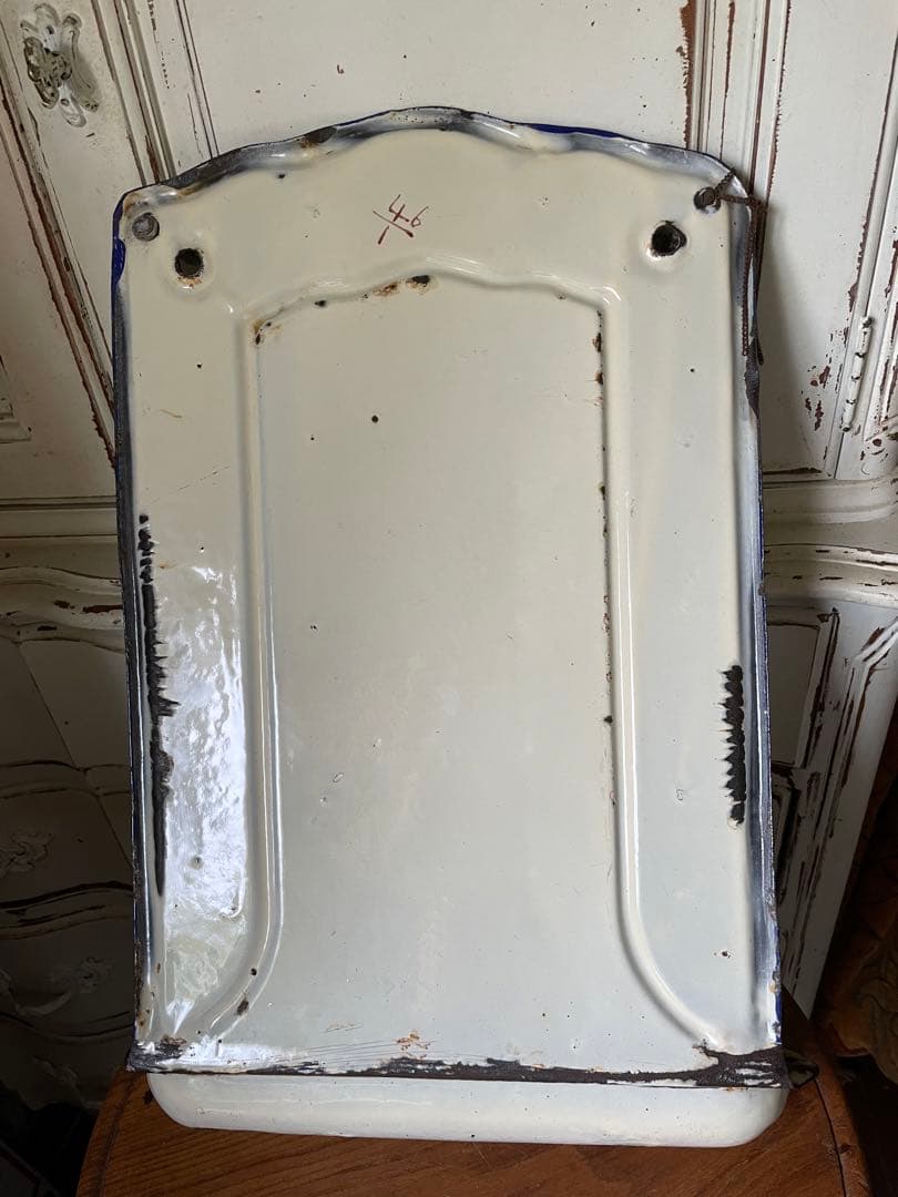 knock アンティーク　ホーロー　レードルラック　チェック柄　レードル付