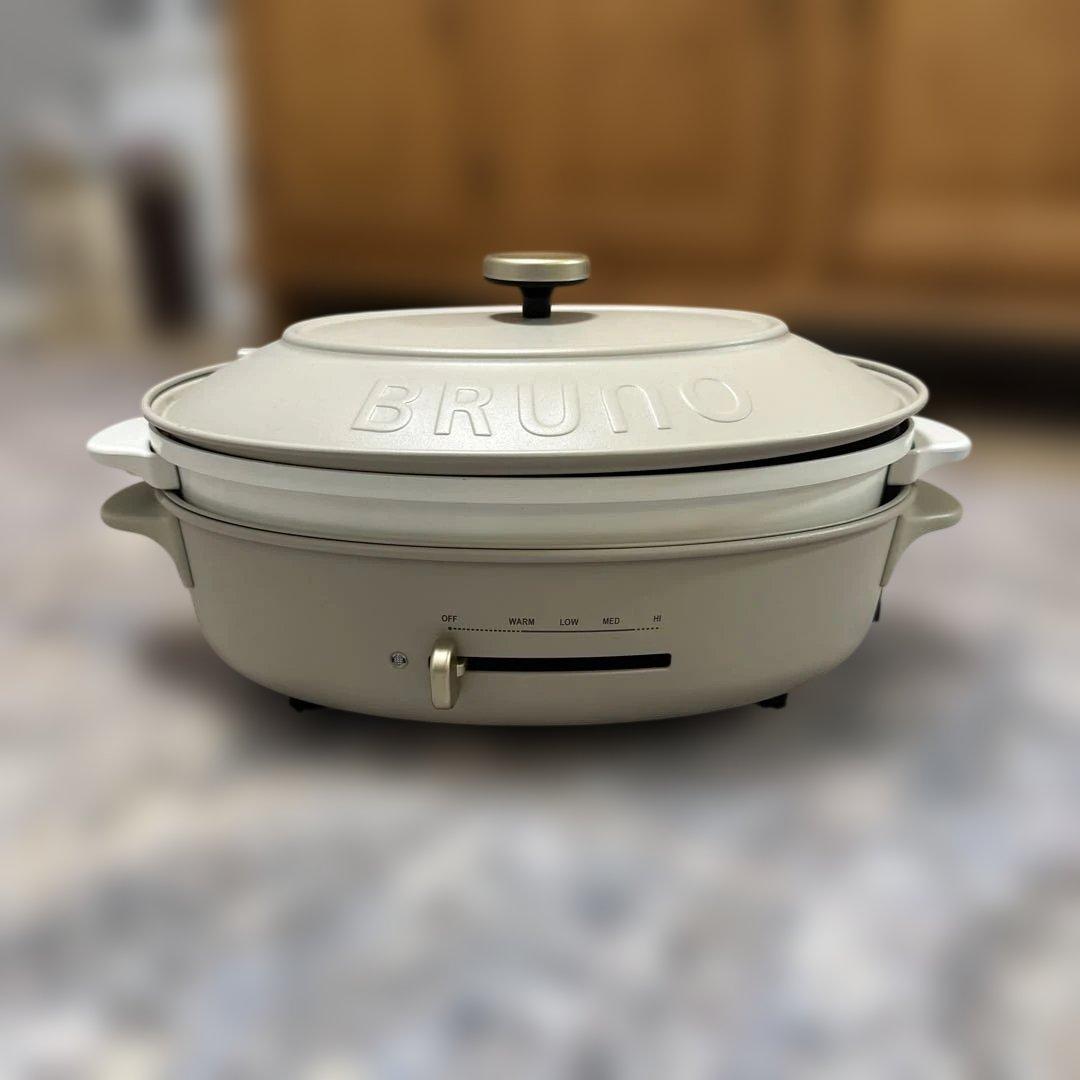 【美品 使用回数10回程度】BRUNO オーバルホットプレート グレージュ