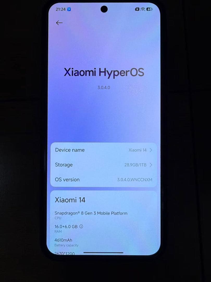 Xiaomi 14 中国版 SIMフリー 16GB/1TB 美品 デュアルSIM