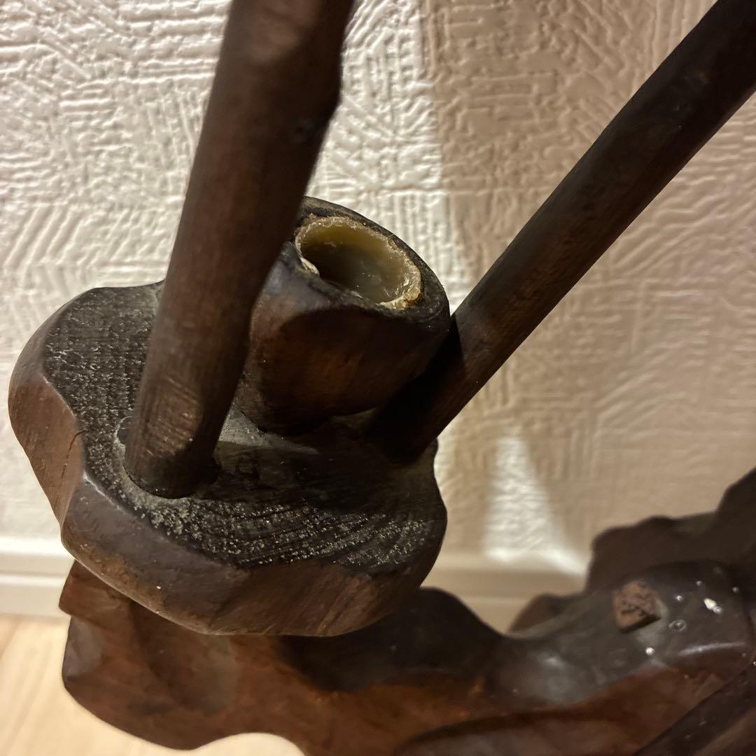 アンティーク　木製キャンドルスタンド　レトロ