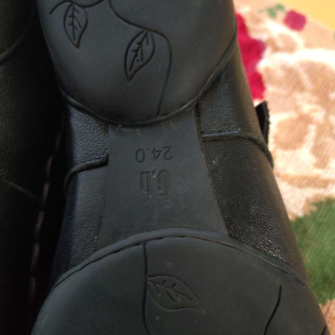 センソユニコtb　ブラックフラットシューズ ストラップ付き