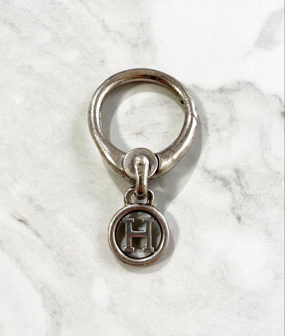 HERMES エルメス Hロゴ ヴィンテージ キーリング キーホルダー チャーム