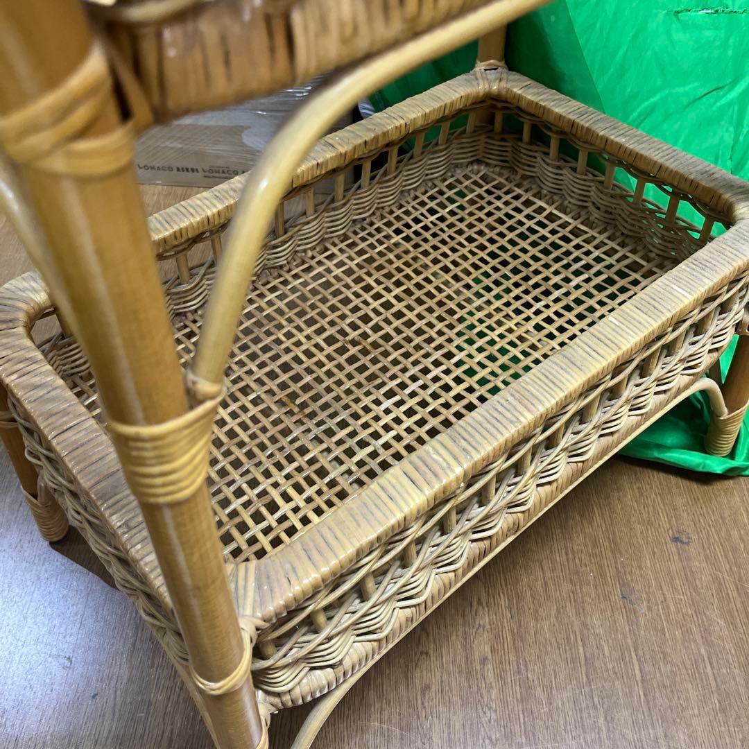 ラタン製2段収納ラック