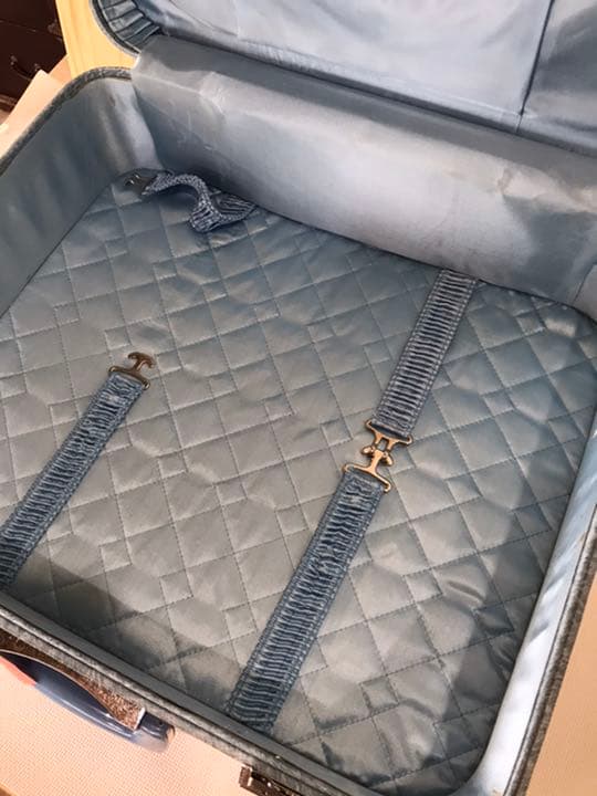 水色　レトロスーツケース