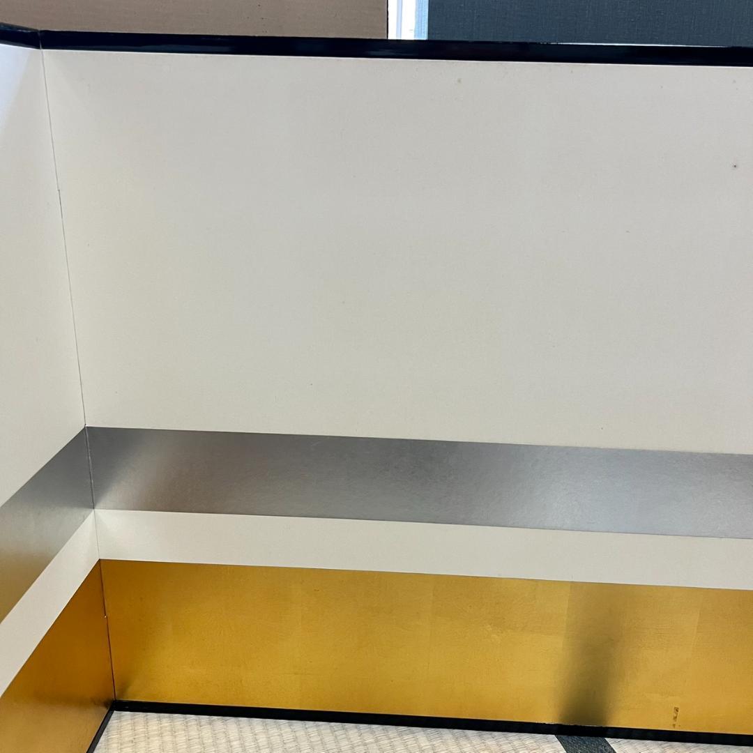 風炉先屛風　茶道具　金　銀　大き目　中古