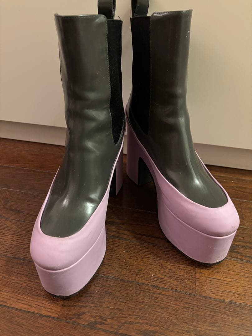 Dries Van Noten サイドゴア　プラットフォーム　ブーツ ラベンダー