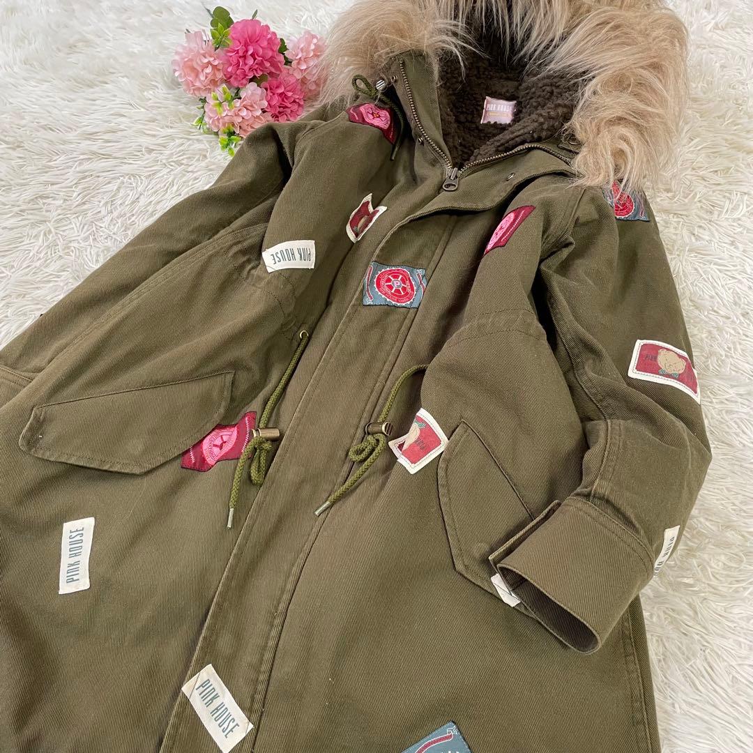 ✨美品✨ピンクハウスチェルシー　ボア　ファー付モッズコート　春秋冬　カーキ　S