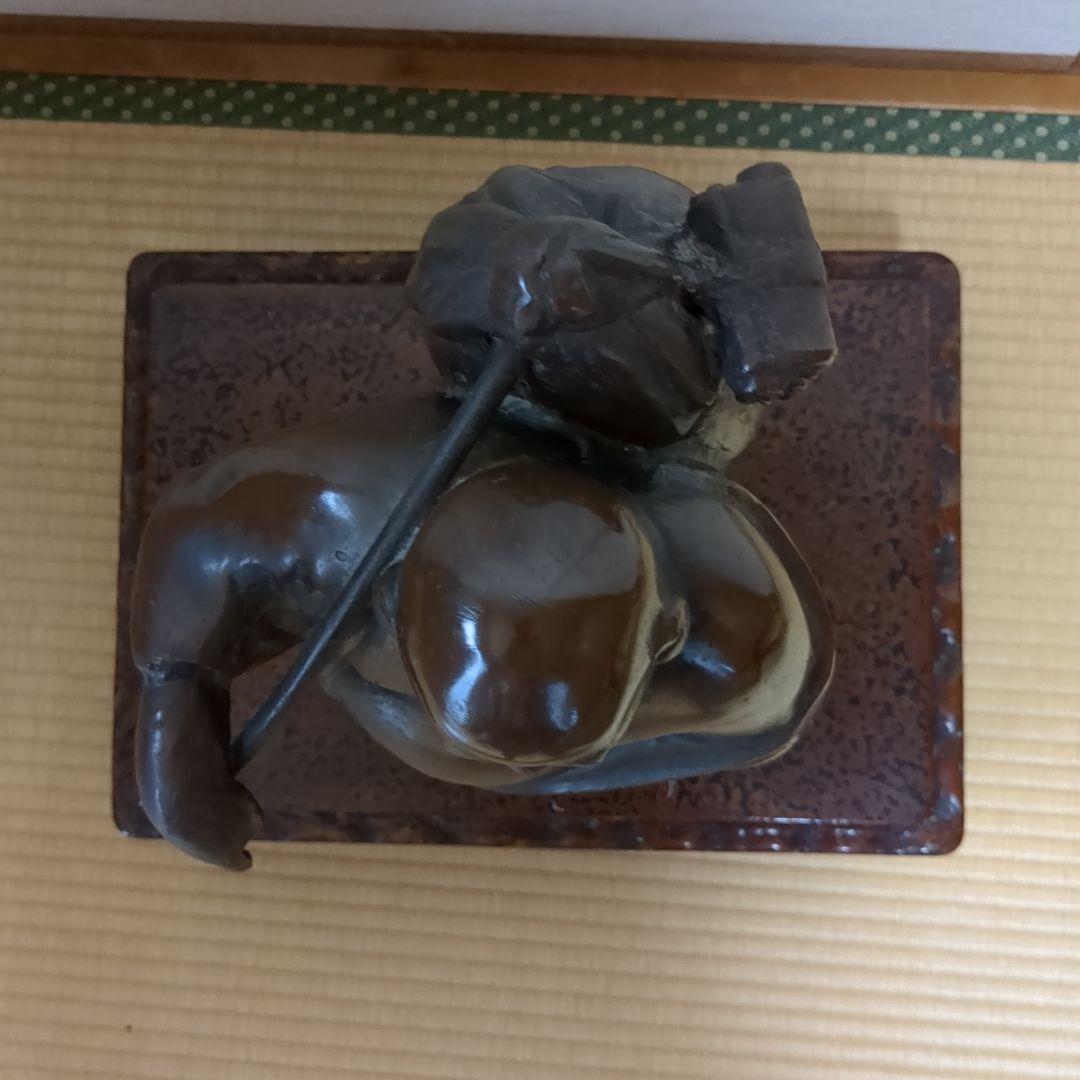 ★日本製★布袋像★真鍮製★重さ11.5キロ★木製土台付き