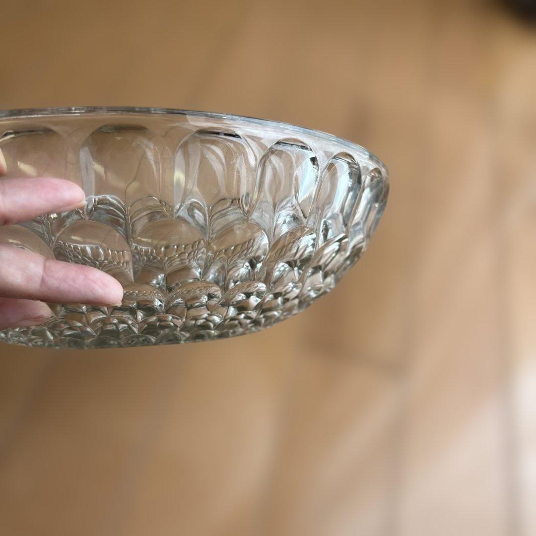 ガラス製テクスチャー　中皿　ボウル皿