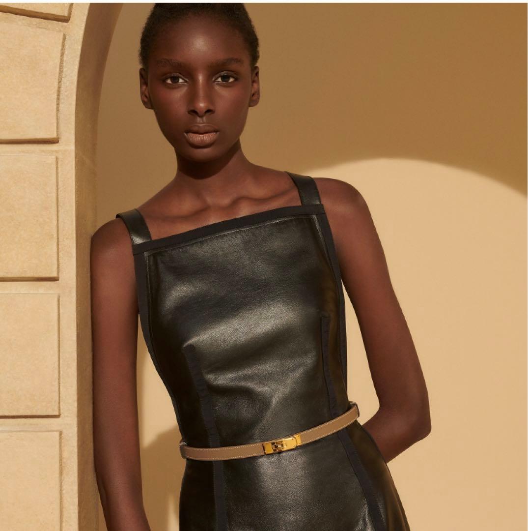 新品　エルメス　ケリーベルト　エトゥープ　ゴールド金具