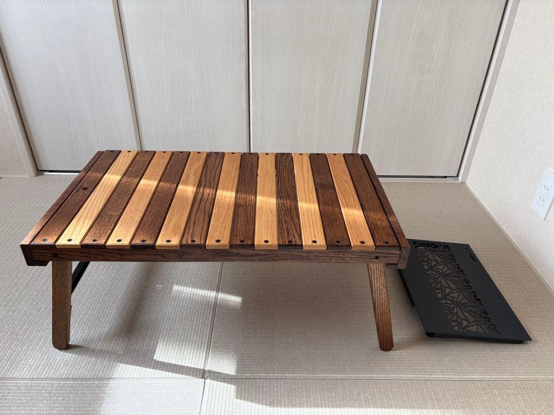 KIMICAMP ゼブラテーブル アイアンプレート IT05 セット　美品