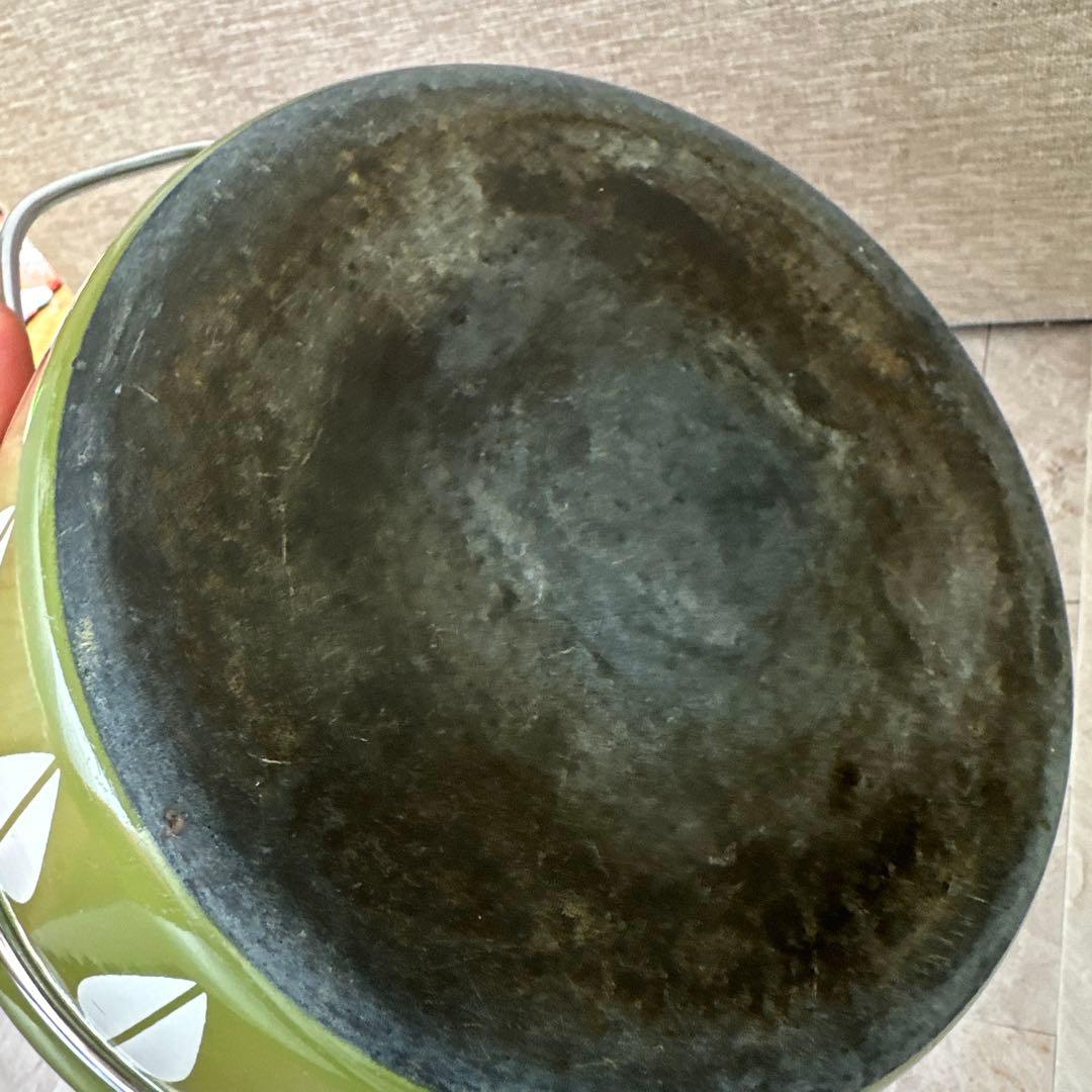 キャサリンホルム ロータス オリーブグリーン ホーロー ミルクパン