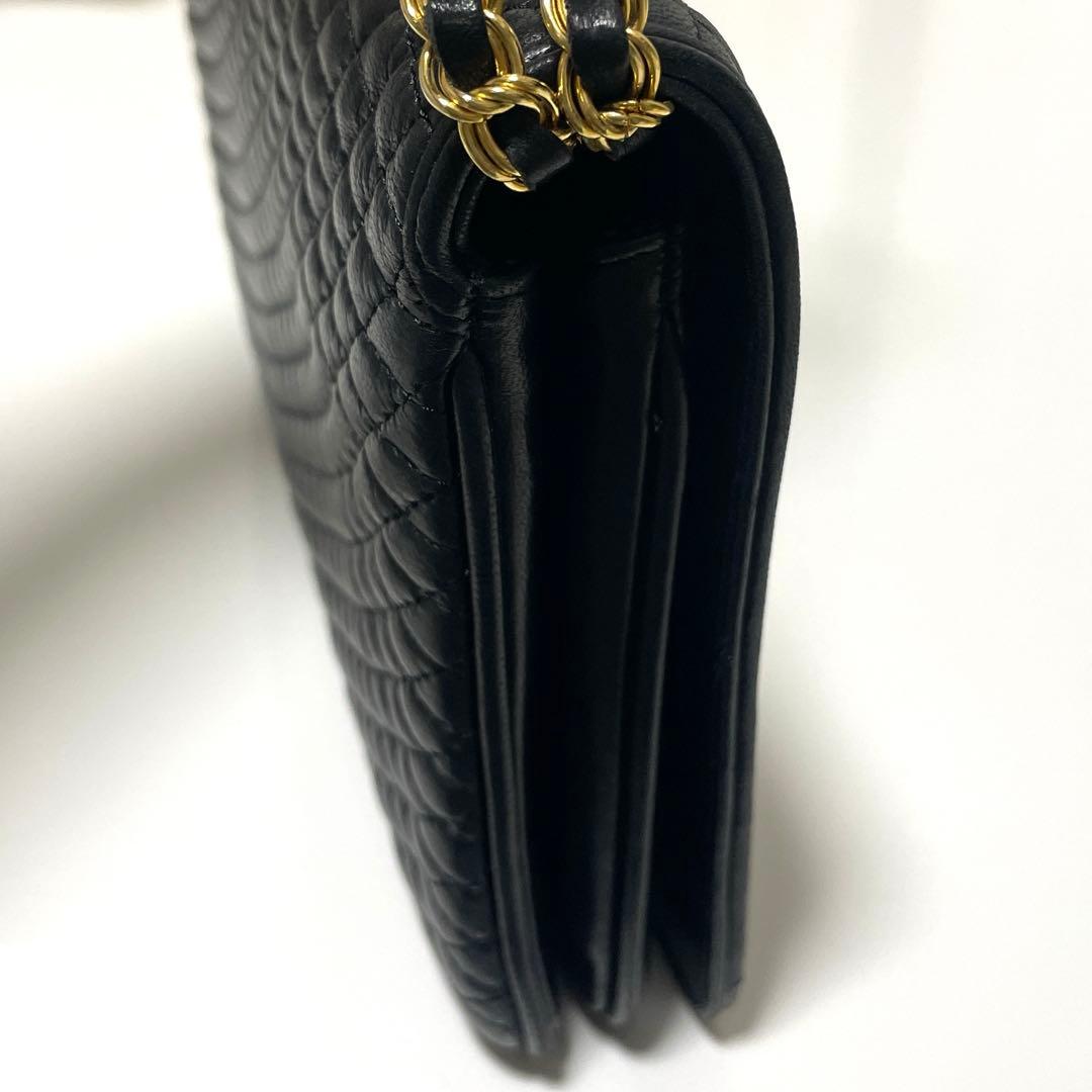 希少❗️美品　ヴィンテージ　バリー チェーンショルダーバッグ ブラック ラムスキン