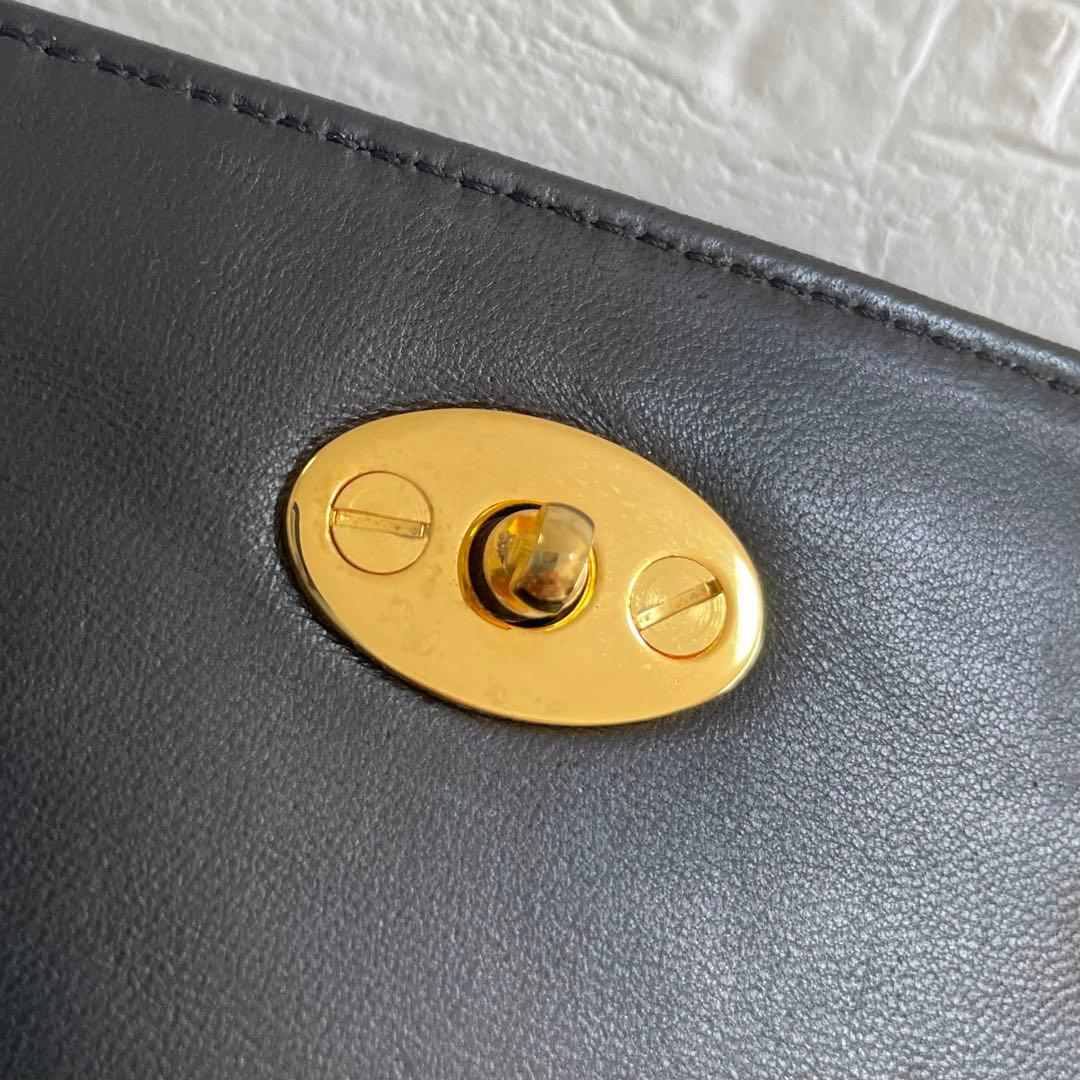 希少❗️美品　ヴィンテージ　バリー チェーンショルダーバッグ ブラック ラムスキン