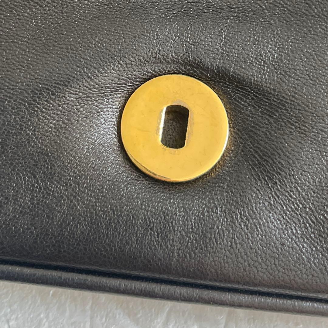 希少❗️美品　ヴィンテージ　バリー チェーンショルダーバッグ ブラック ラムスキン