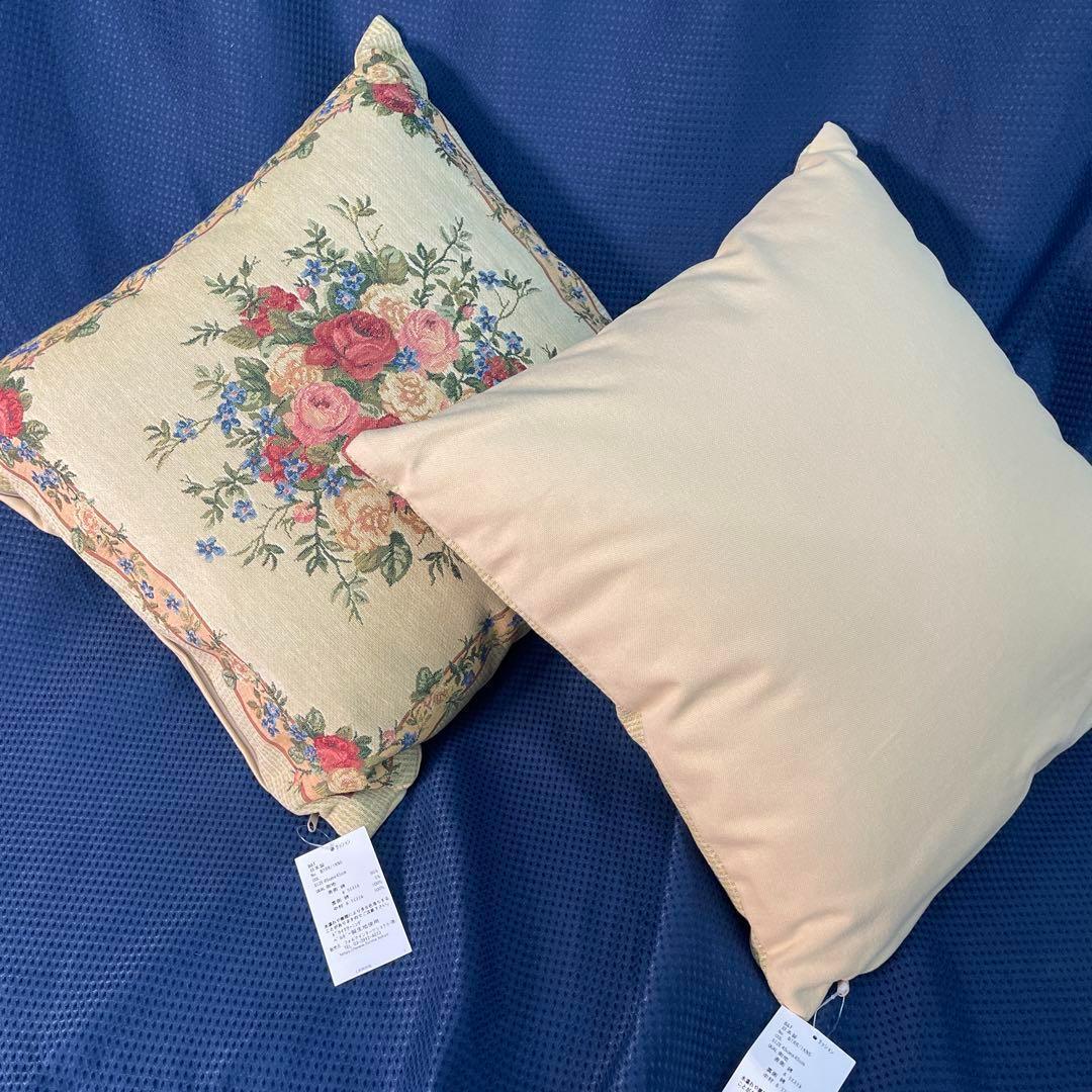 2個セット　タグ付き！ビーアンドティー ゴブラン織 クッションカバー