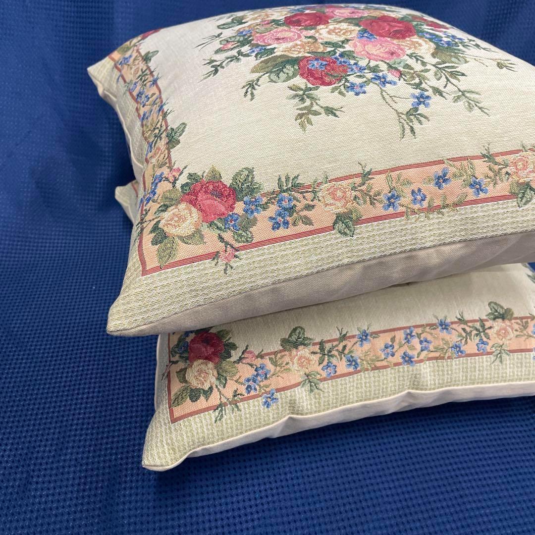 2個セット　タグ付き！ビーアンドティー ゴブラン織 クッションカバー