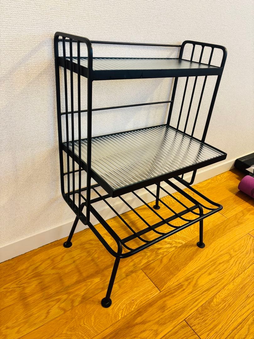 unico STELLA スモールシェルフ アイアン×ガラス