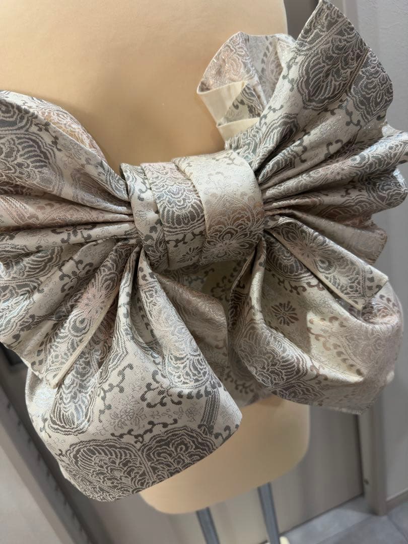 3日間期間限定特別価格！！早い者勝ちです！二部式　作り帯　 高級プラチナ箔二重織