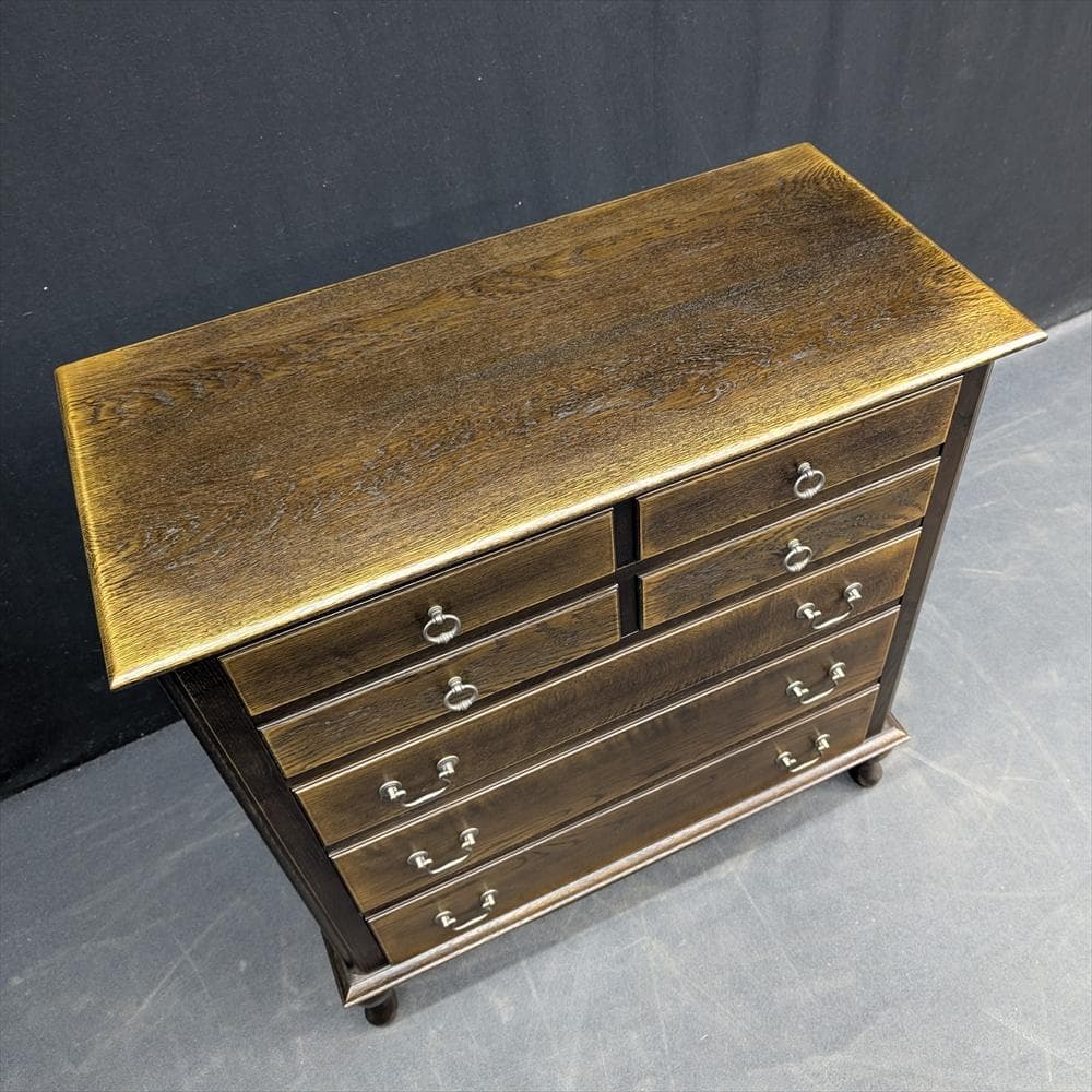 美品　えぞ民芸　EZO　楢 ナラ材　無垢　猫脚　箪笥　タンス　チェスト　ドロワー