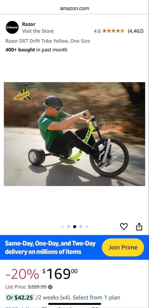 ち*こ様 ドリフトトライク Razor DXT Drift Trike イエロー