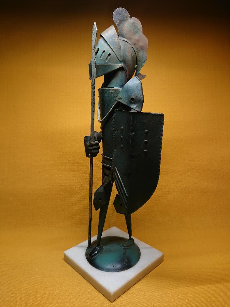 ビンテージ　騎士　金属　ヨーロッパ　置物　インテリア　工芸品　美術品　A3020