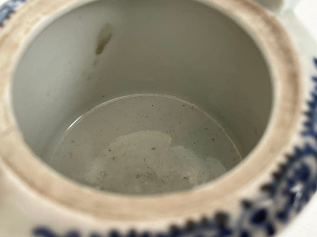 骨董　アンティーク　古伊万里　染付　花唐草文様　銚子　酒器　注器　ポット　急須