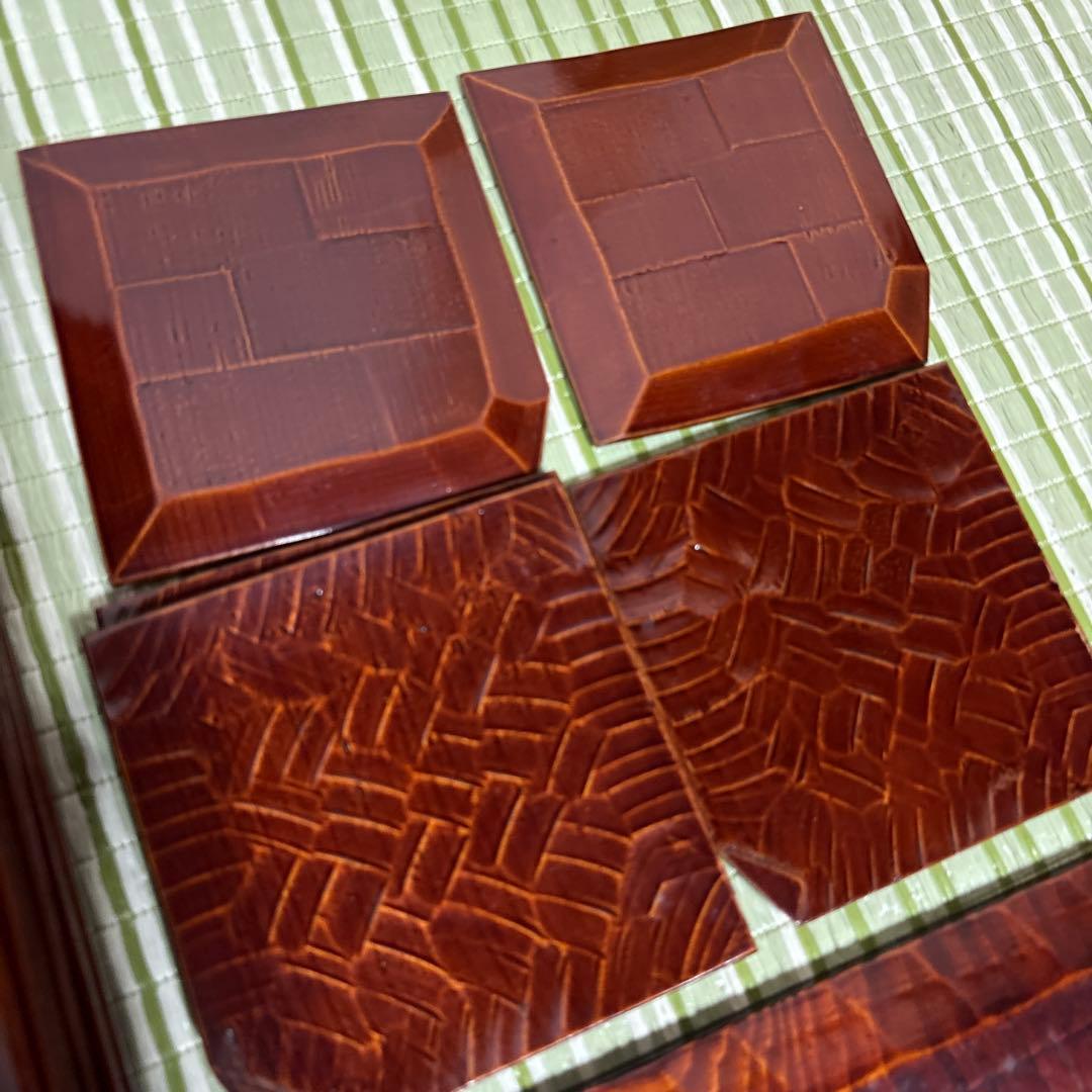 折式　讃岐彫刻　お盆　お膳　菓子盆　工芸品　骨董品　角折　角盆　皿