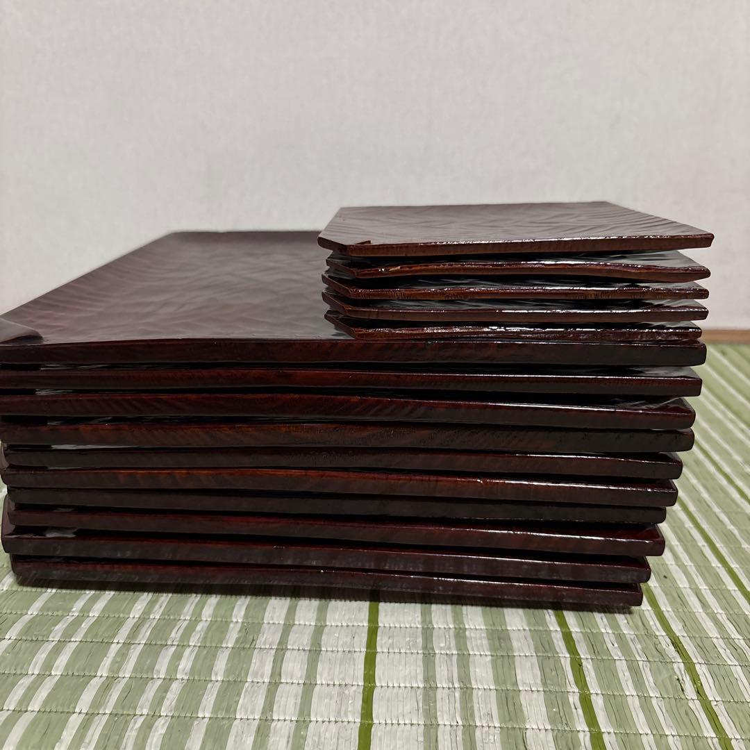 折式　讃岐彫刻　お盆　お膳　菓子盆　工芸品　骨董品　角折　角盆　皿