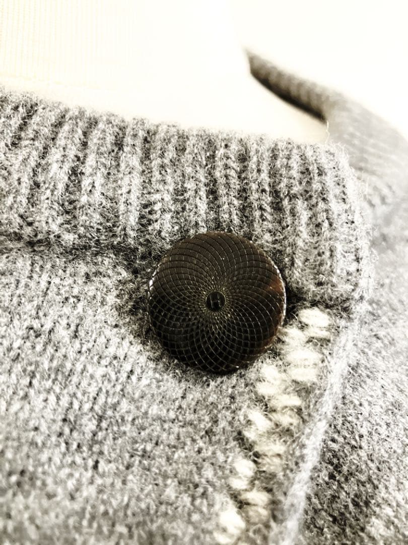 HERMES ロングカーディガン　コート　Hロゴ　ヴァージンウール